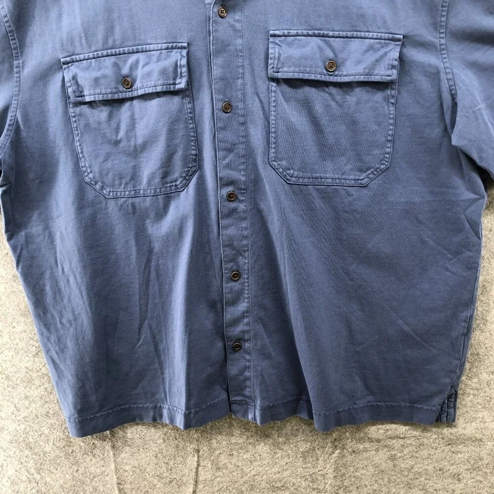 Banana Republic Authentic Tee Mens XL Supima Cotton Blue Short Sleeve‎ Button